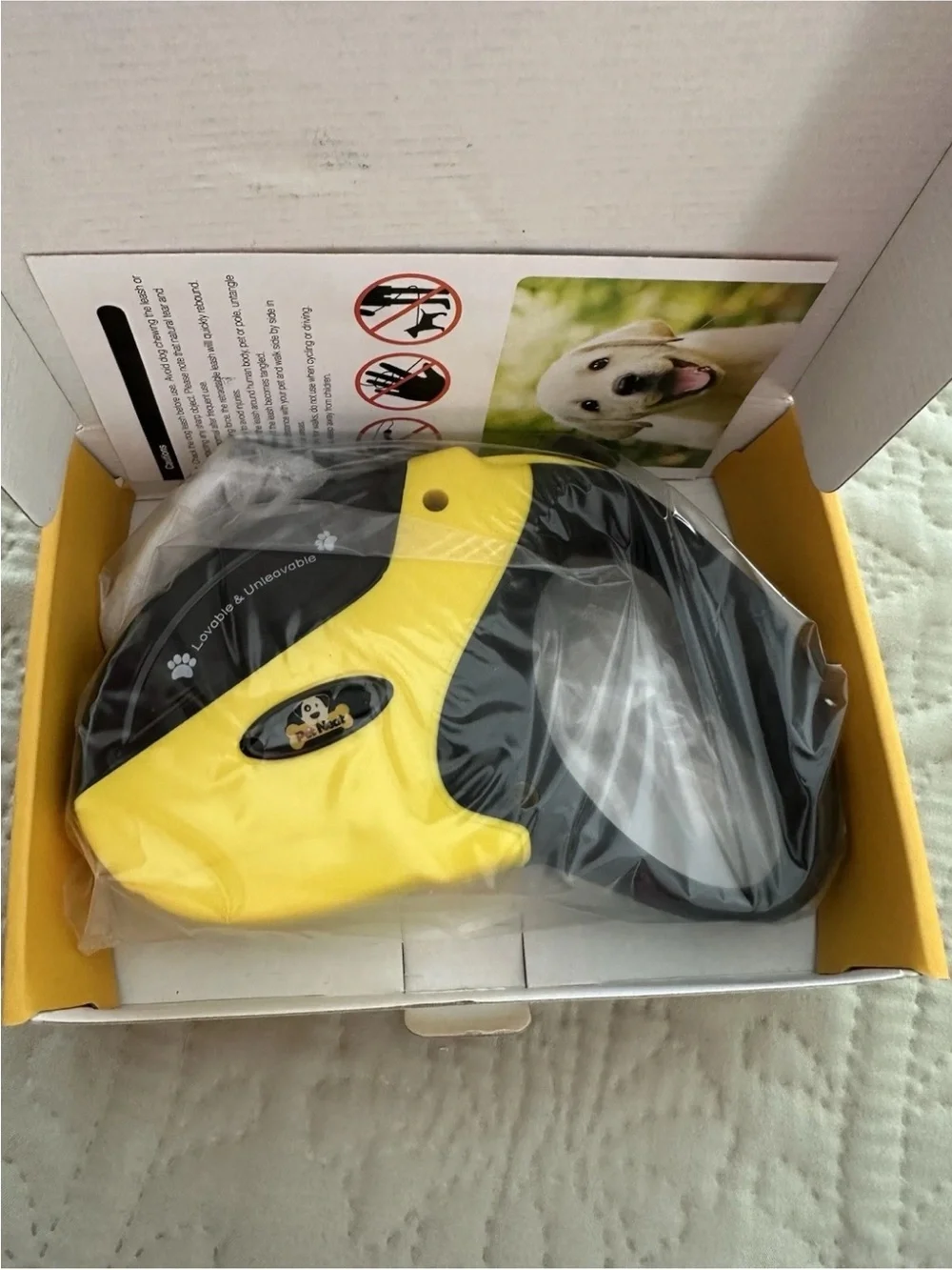 Yellow Retractable Dog Leash New in Box